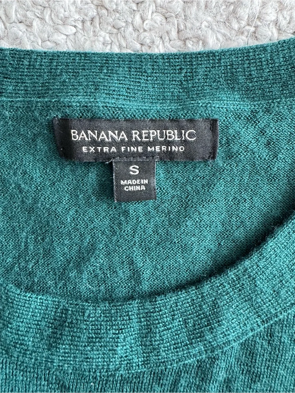 Banana Republic Emerald/Teal Merino Crewneck Sweater